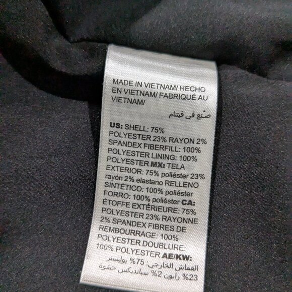 Chico's Women's Beaded Coat Black Size 1 (Small), Textured Pattern, Pleated Back - Picture 13 of 15